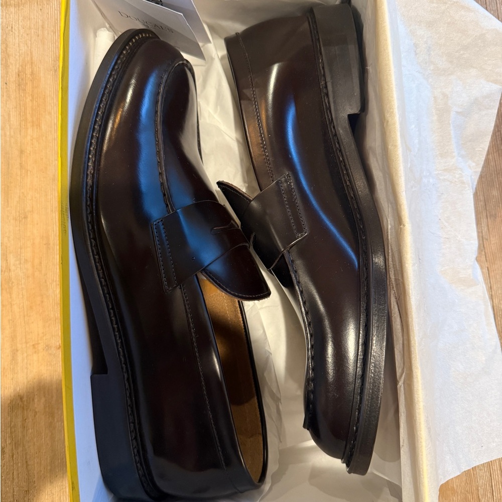 Doucal's Dark Brown Leather Slip-On Loafers